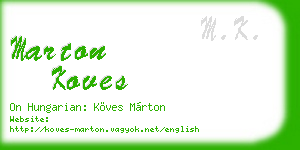 marton koves business card